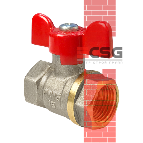 Кран шаровой латунь никель Ду20 Ру40 ВР/"Американка" полнопроходной рычаг  Dist Н142Р арт.1214365CDEK