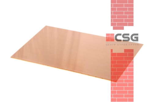 Лист медный 100х600х1500 горячекатаный, марка М1