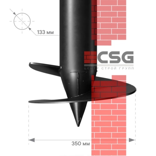 Свая винтовая СВСН-133/350/2500 по выгодным ценам в Перми.