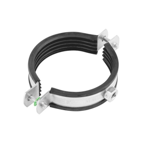 Хомут трубный сталь оц с резин прокладк 6" (Дн 159-166) ±2мм М10 в/к винт-шуруп, дюбель арт.1219636